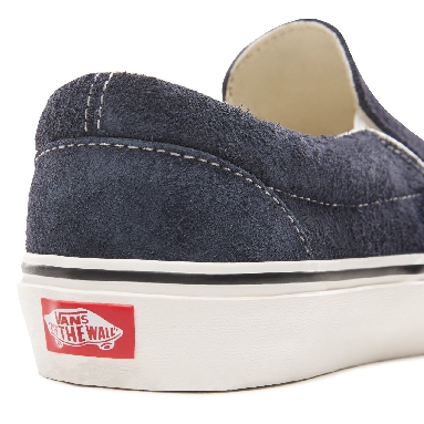 Vans Hairy Suede Classic Slip-On Classic Mens Womens - (Hairy Suede) Sky Captain/Snow White VN0A38F7ULQ Shoes