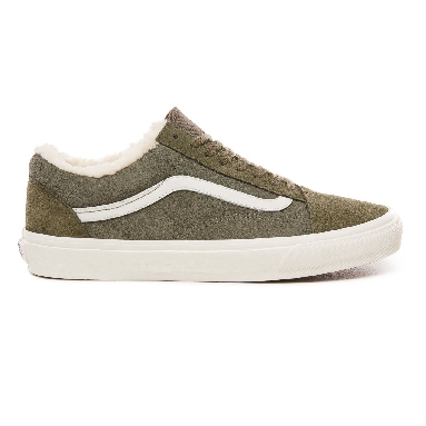 Vans Suede and Sherpa Old Skool Classic Mens Womens - (Suede/Sherpa) Grape Leaf/Dusty Olive VN0A38G1ULZ Shoes