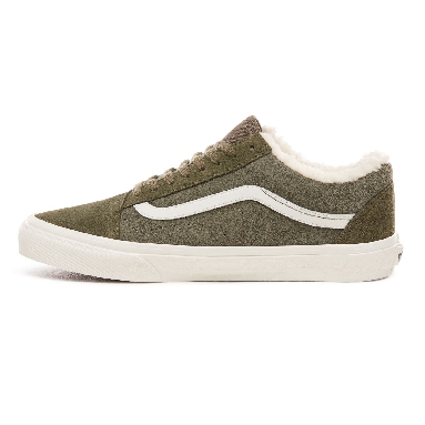 Vans Suede and Sherpa Old Skool Classic Mens Womens - (Suede/Sherpa) Grape Leaf/Dusty Olive VN0A38G1ULZ Shoes