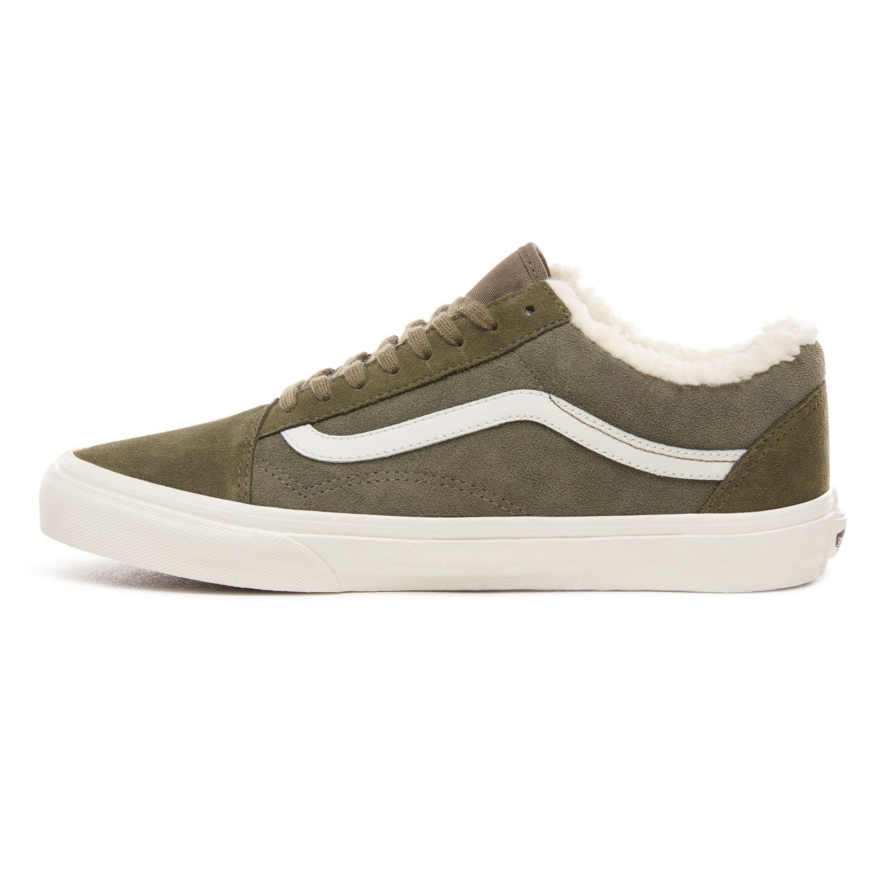 Vans Suede and Sherpa Old Skool Classic Mens Womens - (Suede/Sherpa) Grape Leaf/Dusty Olive VN0A38G1ULZ Shoes