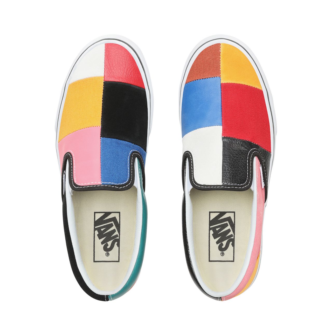 Vans Patchwork Slip-On Classic Womens - (Patchwork) Multi/True White VN0A38F7VMF Shoes