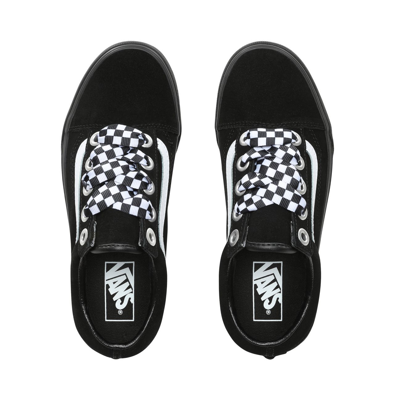 Vans Check Lace Old Skool Classic Womens - (Check Lace) Black/Black VN0A38G1VR1 Shoes