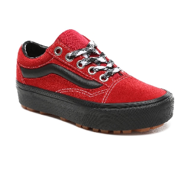 Vans 90s Retro Old Skool Lug Platform Classic Womens - (90S Retro) Chili Pepper/Black VN0A3WLXVRX Shoes