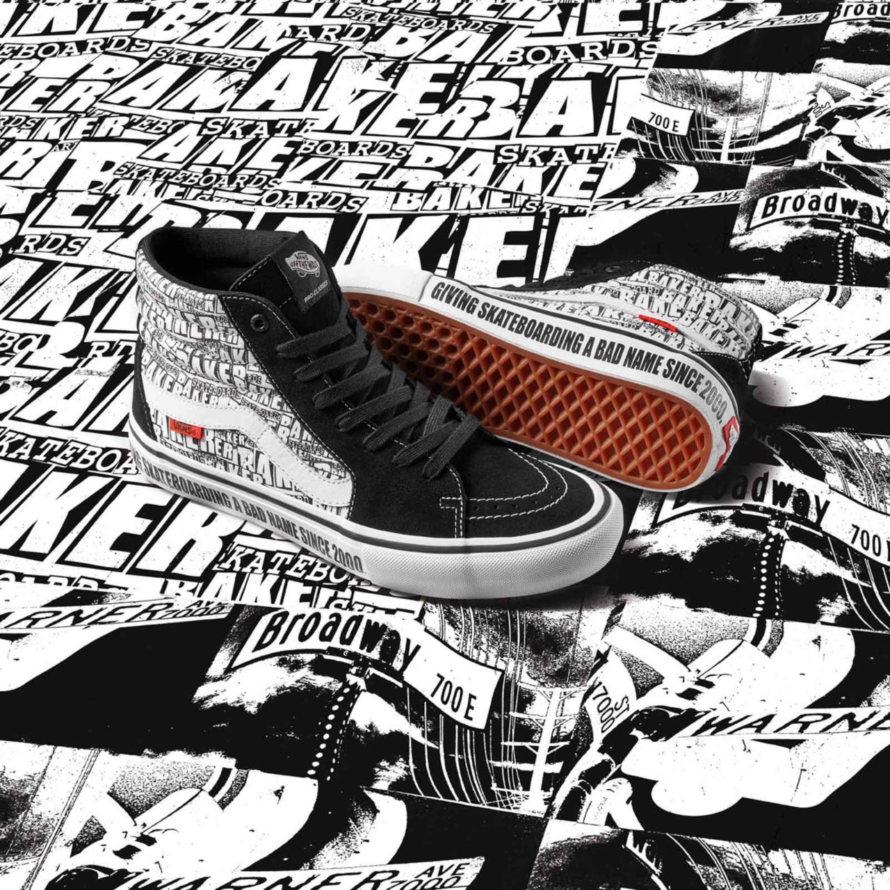 Vans x Baker Sk8-Hi Pro Classic Mens Womens - (Baker) Black/White VN0A45JDV0B Shoes