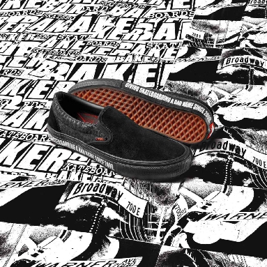 Vans x Baker Slip-On Pro Classic Mens Womens - (Baker) Black/Black/Red VN0A347VV0H Shoes