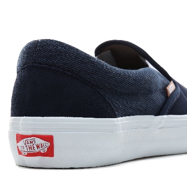 Vans Twill Slip-On Pro Classic Mens Womens - (Twill) Dress Blues/Portabella VN0A347VUZ0 Shoes