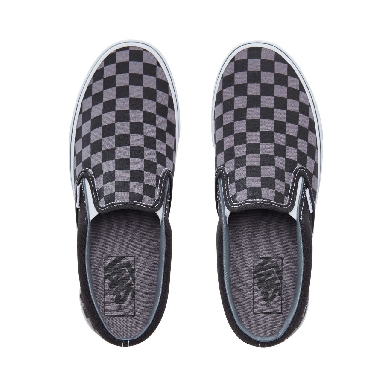 Vans Checkerboard Classic Slip-On Classic Mens Womens - (Checkerboard) Black/Pewter VN000EYEBPJ Shoes