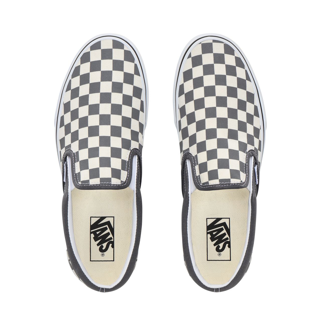 Vans Checkerboard Classic Slip-On Classic Mens Womens - (Checkerboard) pewter/true white VN0A4BV3TB5 Shoes