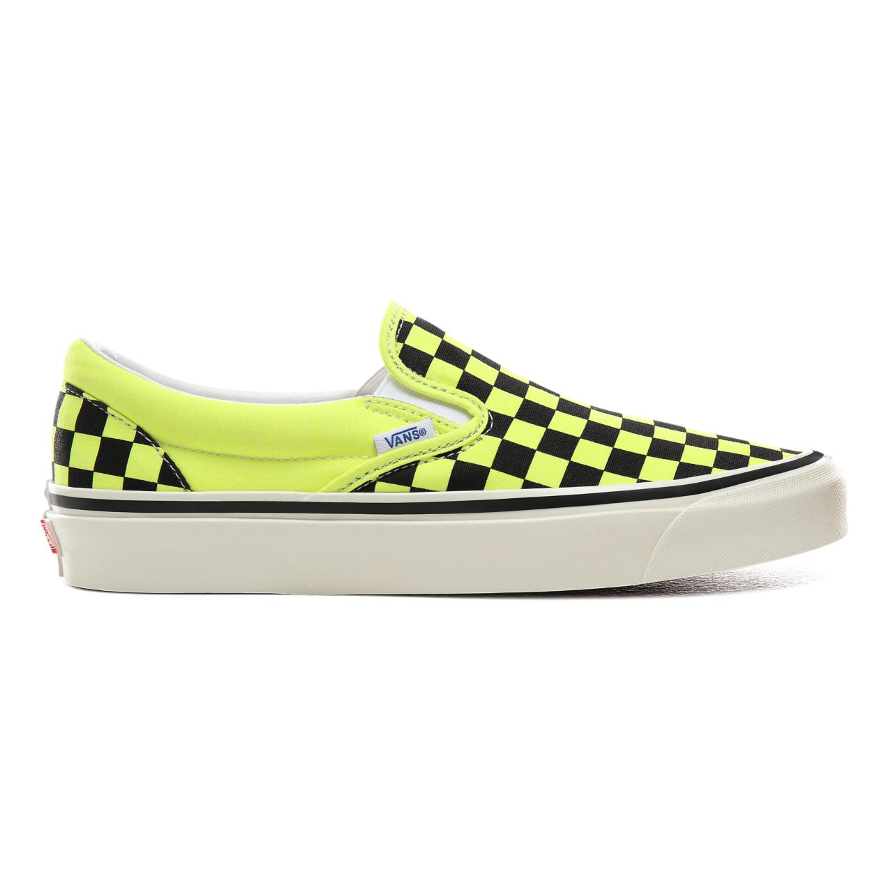 Vans Anaheim Factory Classic Slip-On 98 DX Classic Mens Womens - (Anaheim Factory) Og Yellow Neon/Checkerboard VN0A3JEXV9O Shoes