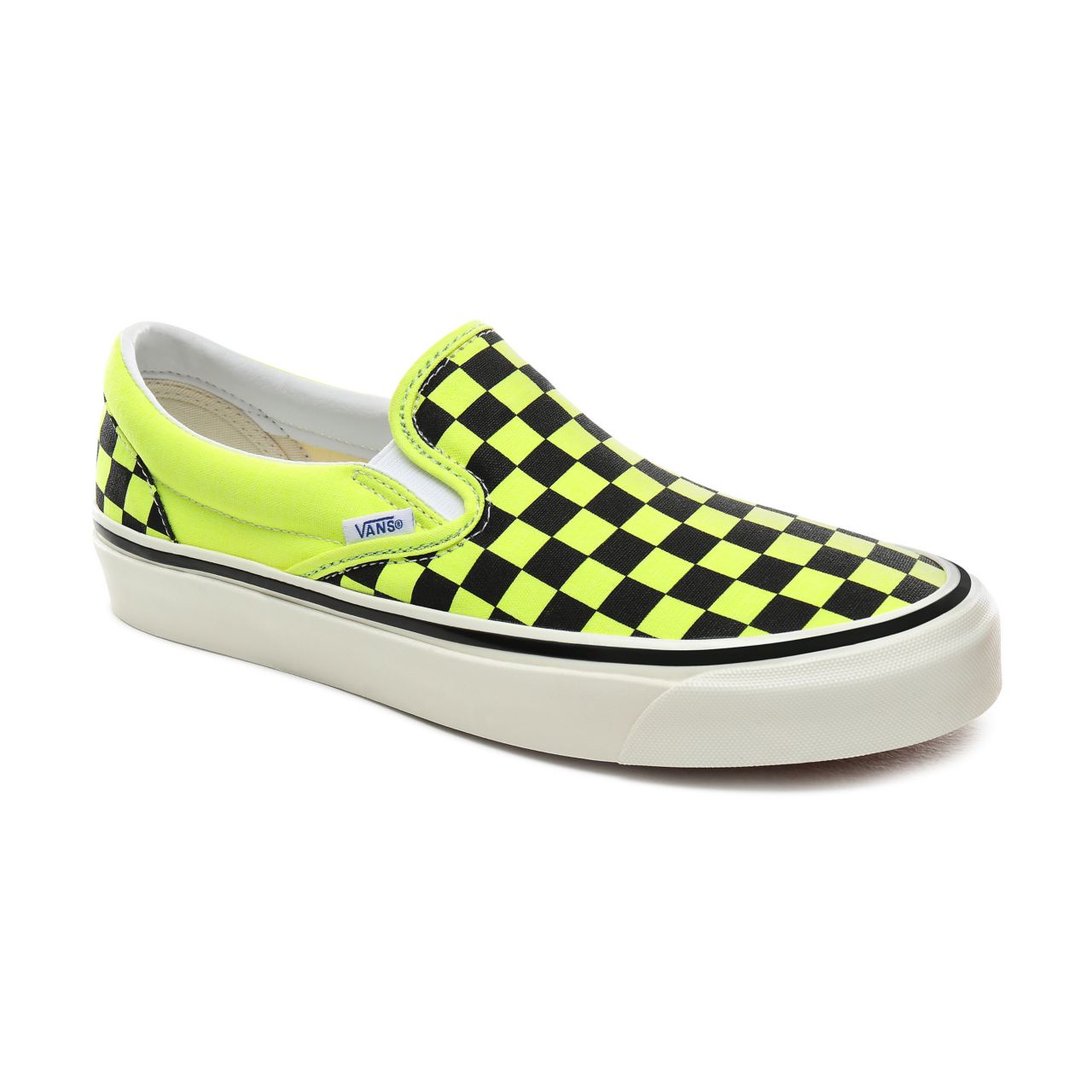 Vans Anaheim Factory Classic Slip-On 98 DX Classic Mens Womens - (Anaheim Factory) Og Yellow Neon/Checkerboard VN0A3JEXV9O Shoes