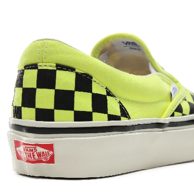 Vans Anaheim Factory Classic Slip-On 98 DX Classic Mens Womens - (Anaheim Factory) Og Yellow Neon/Checkerboard VN0A3JEXV9O Shoes