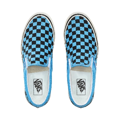 Vans Anaheim Factory Classic Slip-On 98 DX Classic Mens Womens - (Anaheim Factory) Og Blue Neon/Checkerboard VN0A3JEXV9L Shoes