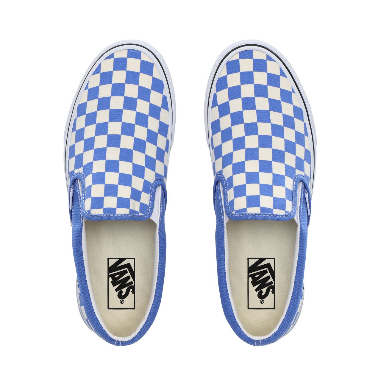 Vans Checkerboard Classic Slip-On Classic Mens Womens - (Checkerboard) ultramarine/true white VN0A4BV3TB6 Shoes