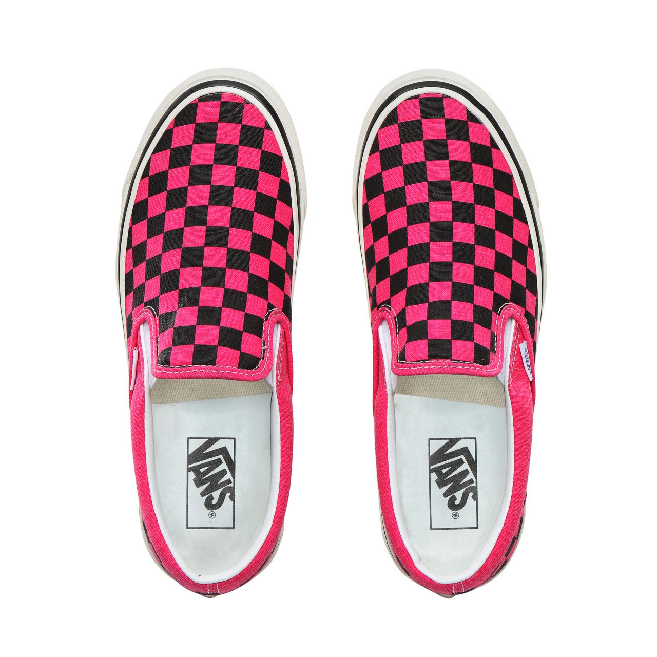 Vans Anaheim Factory Classic Slip-On 98 DX Classic Mens Womens - (Anaheim Factory) Og Pink Neon/Checkerboard VN0A3JEXV9N Shoes