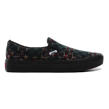 Vans Plaid Check ComfyCush Slip-On Classic Mens Womens - (Plaid Check) green/true white VN0A3WMDTFO Shoes