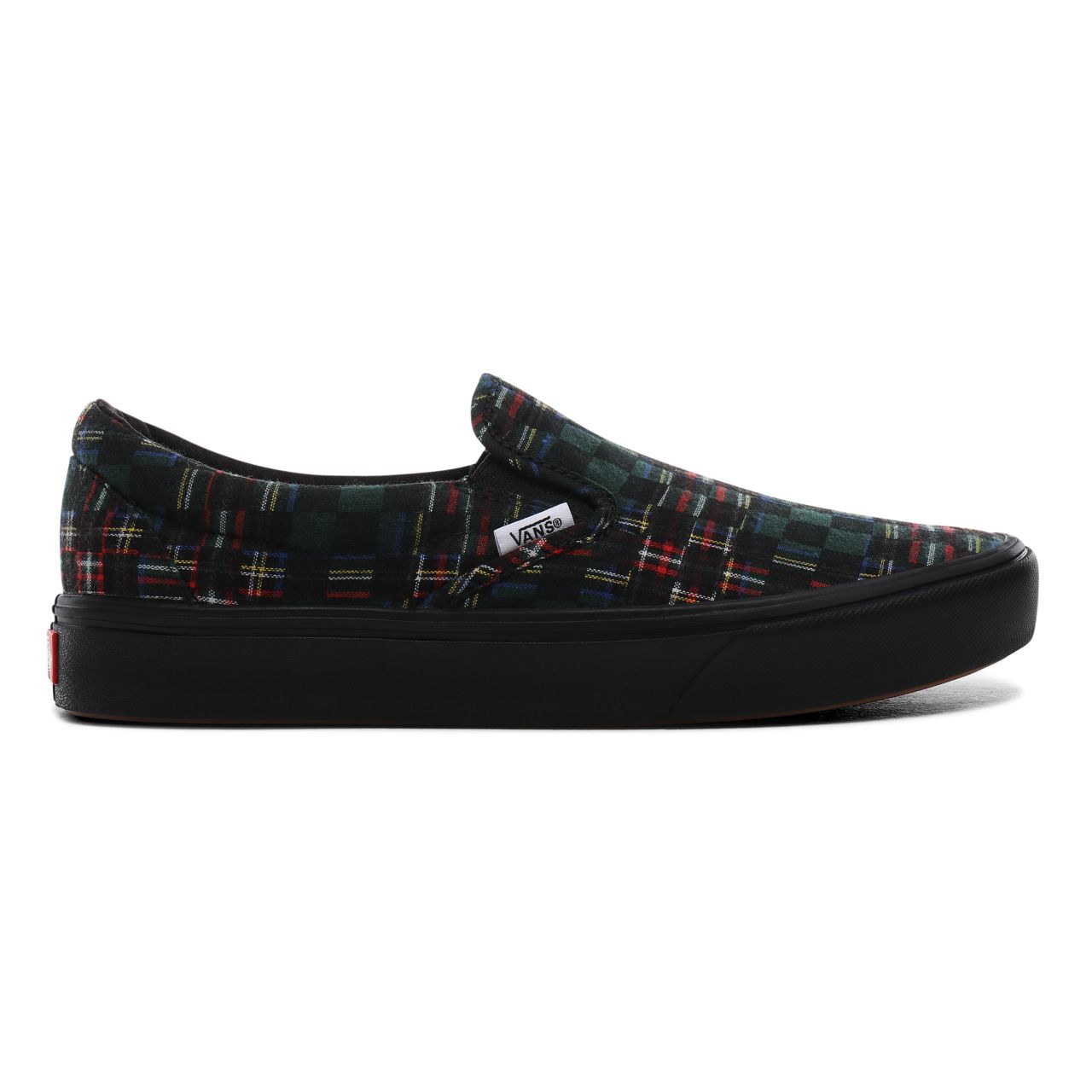 Vans Plaid Check ComfyCush Slip-On Classic Mens Womens - (Plaid Check) green/true white VN0A3WMDTFO Shoes