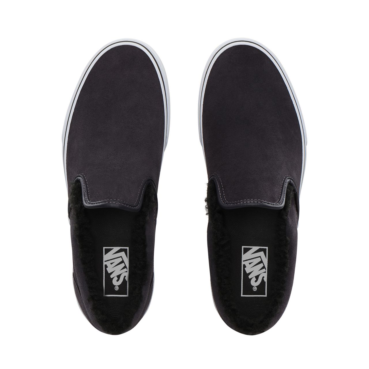 Vans Suede Sherpa Classic Slip-On Classic Mens Womens - (Suede Sherpa) obsidian/black VN0A4BV3TC1 Shoes