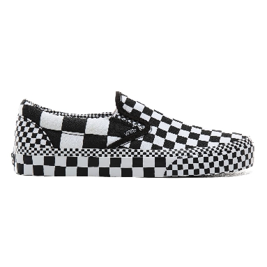 Vans All Over Checkerboard Classic Slip-On Classic Mens Womens - (All Over Checkerboard) Black/True White VN0A4BV3V8U Shoes