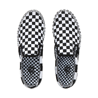 Vans All Over Checkerboard Classic Slip-On Classic Mens Womens - (All Over Checkerboard) Black/True White VN0A4BV3V8U Shoes