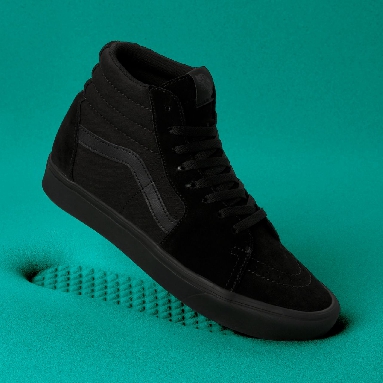 Vans Comfycush Sk8-Hi Classic Mens Womens - (Blackout) Black/Black VN0A3WMBVND Shoes