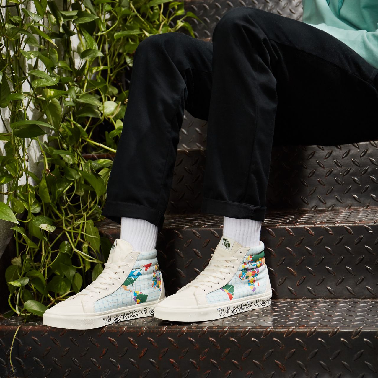 Vans Save Our Planet x Vans SK8-Hi Reissue Classic Mens Womens - (Save Our Planet) classic white/multi VN0A4BV8T2V Shoes