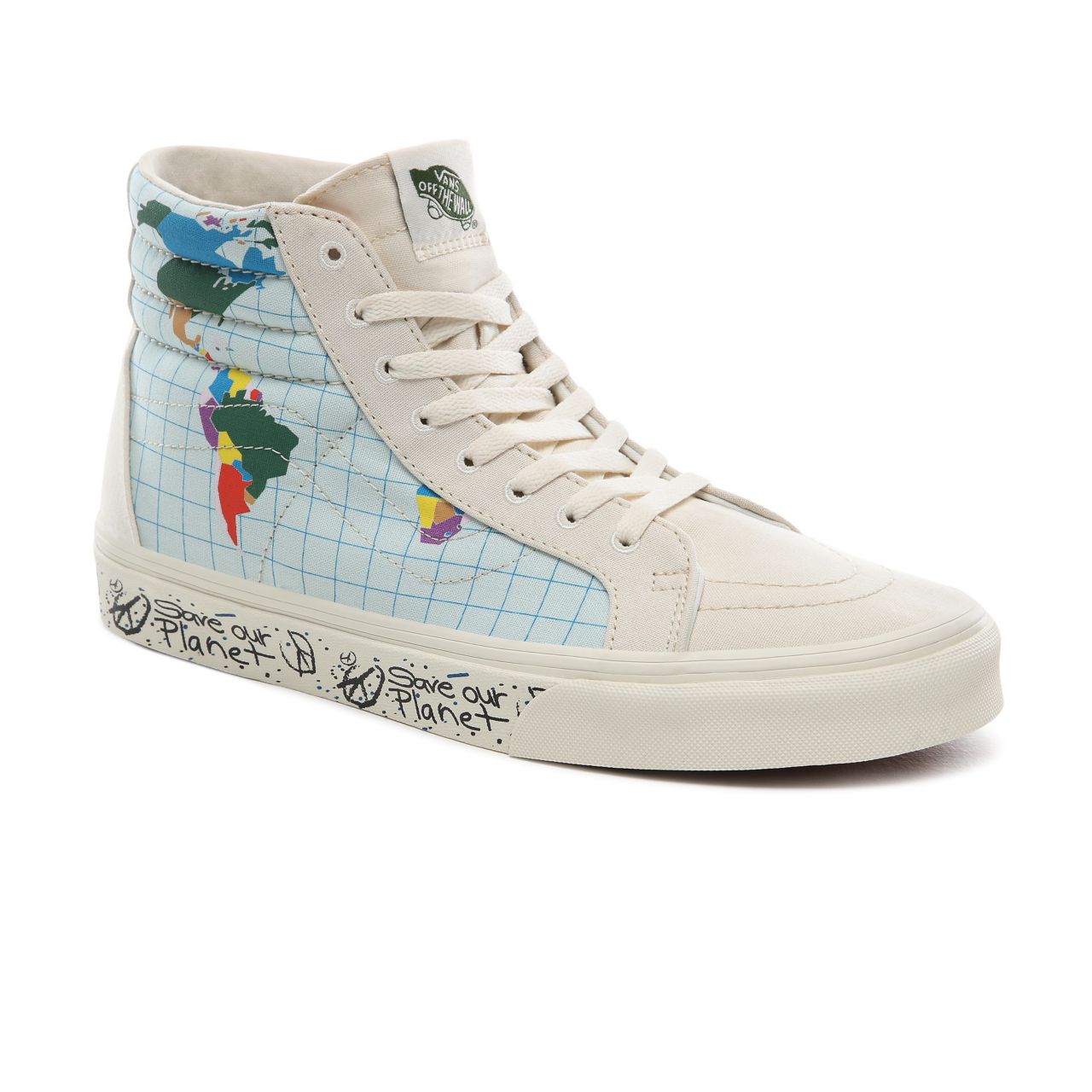 Vans Save Our Planet x Vans SK8-Hi Reissue Classic Mens Womens - (Save Our Planet) classic white/multi VN0A4BV8T2V Shoes