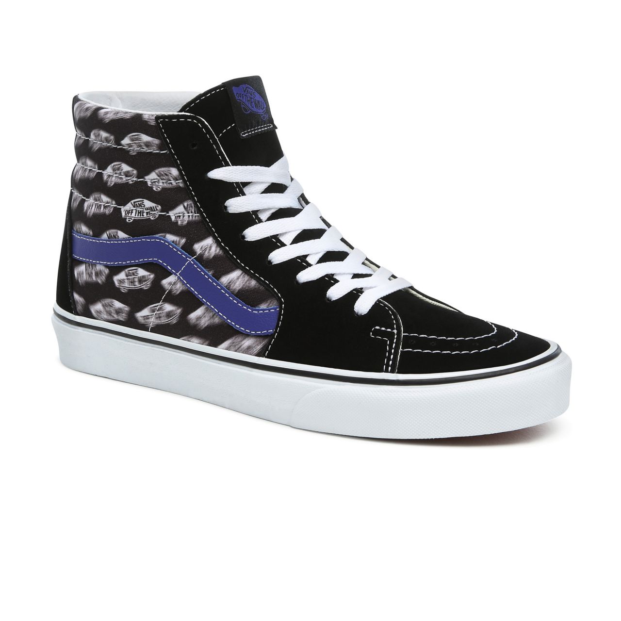 Vans Blur Boards SK8-Hi Classic Mens Womens - (Blur Boards) black/royal blue VN0A4BV6T2N Shoes