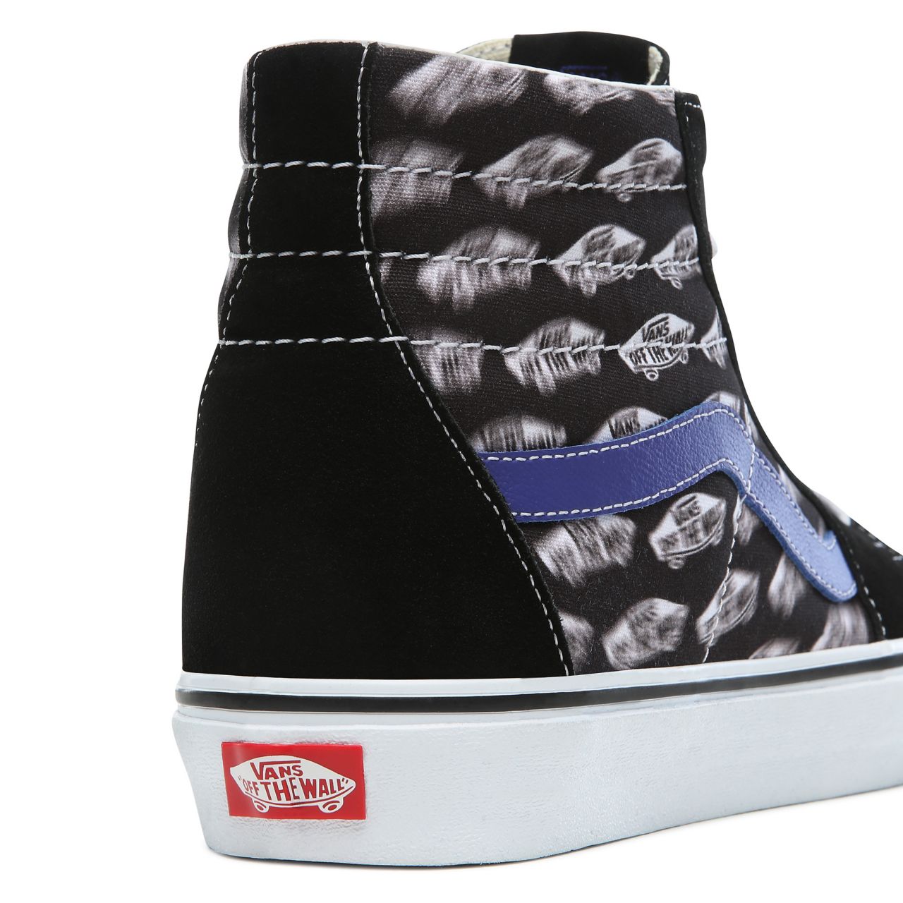 Vans Blur Boards SK8-Hi Classic Mens Womens - (Blur Boards) black/royal blue VN0A4BV6T2N Shoes