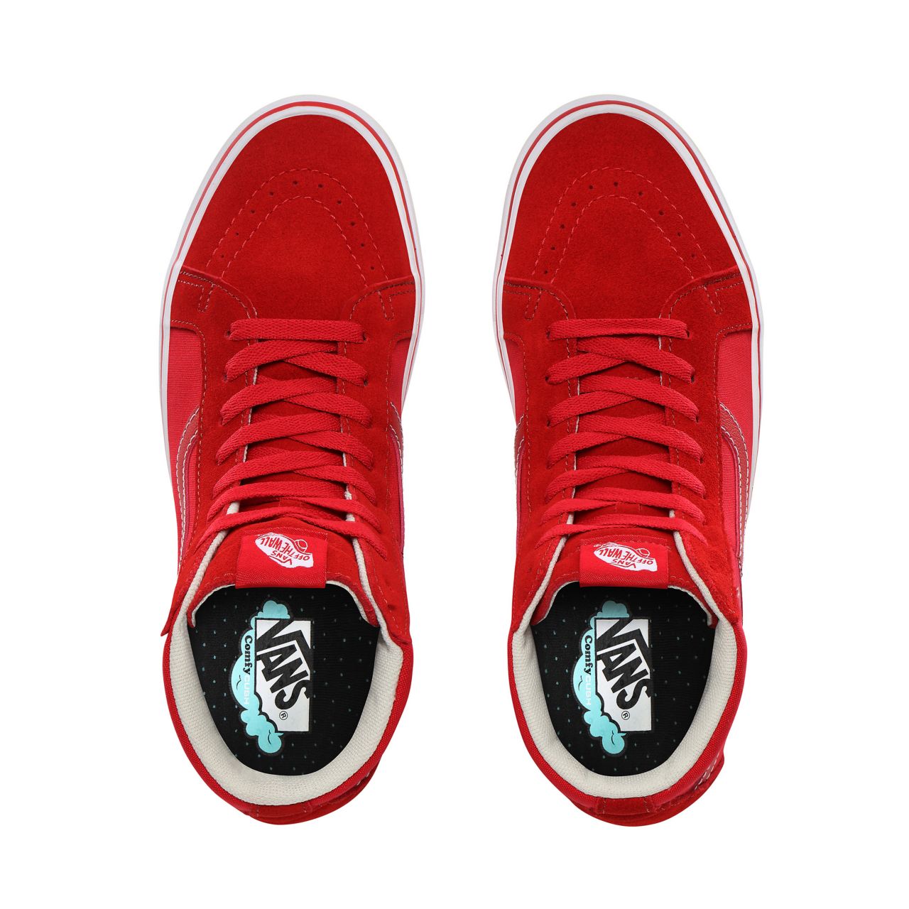 Vans Distort ComfyCush SK8-Hi Reissue Classic Mens Womens - (Distort) racing red/true white VN0A3WMCTFK Shoes