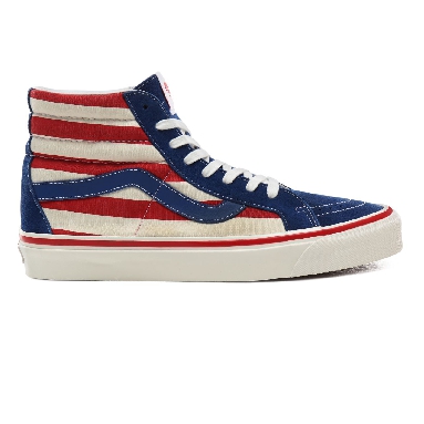 Vans Anaheim Factory Sk8-Hi 38 DX Classic Mens Womens - (Anaheim Factory) Og Blue/Og Red stripes VN0A38GFXKI Shoes