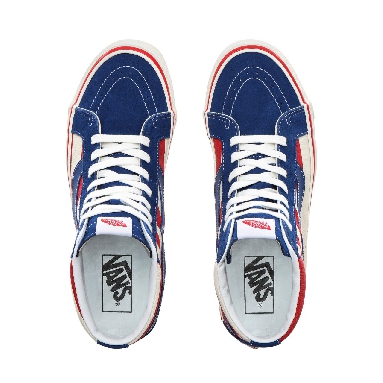 Vans Anaheim Factory Sk8-Hi 38 DX Classic Mens Womens - (Anaheim Factory) Og Blue/Og Red stripes VN0A38GFXKI Shoes