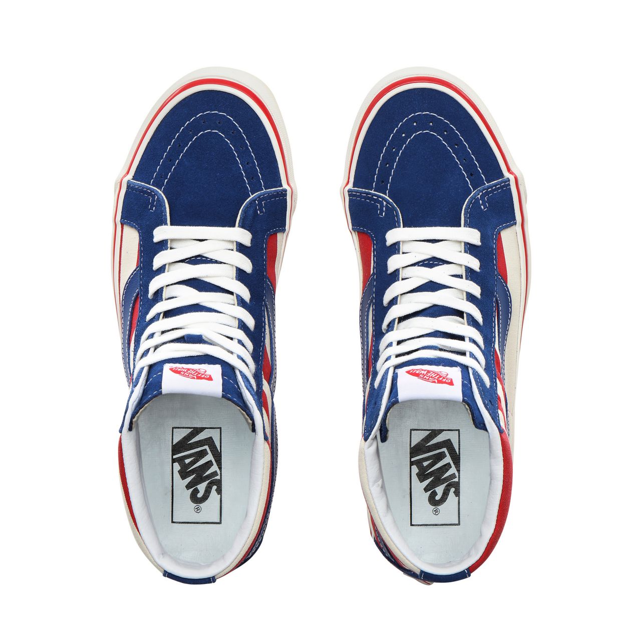 Vans Anaheim Factory Sk8-Hi 38 DX Classic Mens Womens - (Anaheim Factory) Og Blue/Og Red stripes VN0A38GFXKI Shoes