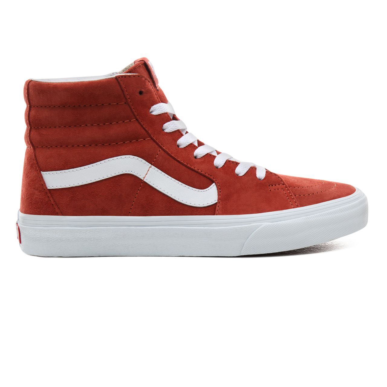 Vans Pig Suede Sk8-Hi Classic Mens Womens - (Pig Suede) Burnt brick/True White VN0A4BV6V75 Shoes