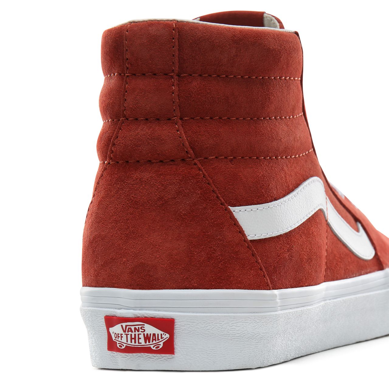 Vans Pig Suede Sk8-Hi Classic Mens Womens - (Pig Suede) Burnt brick/True White VN0A4BV6V75 Shoes