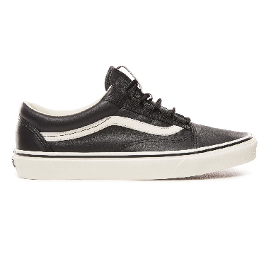 Vans Leather Old Skool Ghillie Classic Mens Womens - (Leather) Black/Marshmallow VN0A3TKI68X Shoes