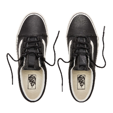 Vans Leather Old Skool Ghillie Classic Mens Womens - (Leather) Black/Marshmallow VN0A3TKI68X Shoes