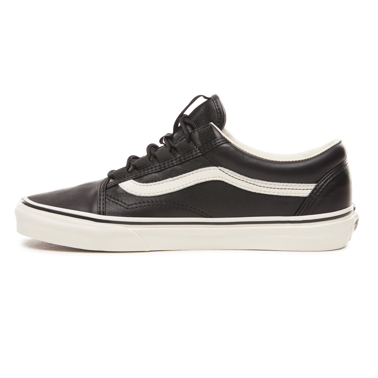 Vans Leather Old Skool Ghillie Classic Mens Womens - (Leather) Black/Marshmallow VN0A3TKI68X Shoes