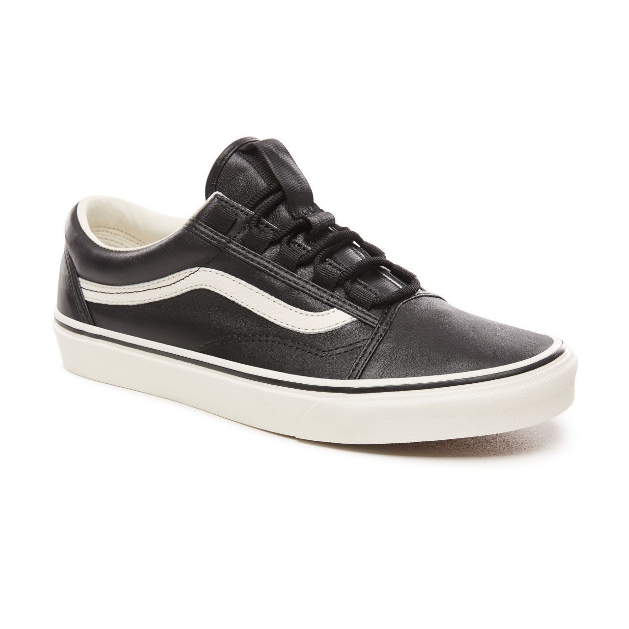 Vans Leather Old Skool Ghillie Classic Mens Womens - (Leather) Black/Marshmallow VN0A3TKI68X Shoes