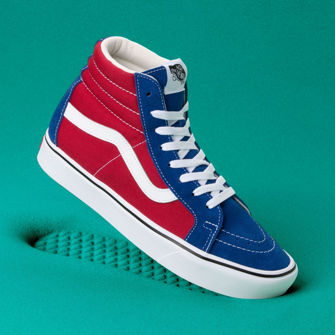 Vans Two-tone Comfycush Sk8-Hi Reissue Classic Mens Womens - (Two-Tone) True Blue/Chili pepper VN0A3WMCVX5 Shoes