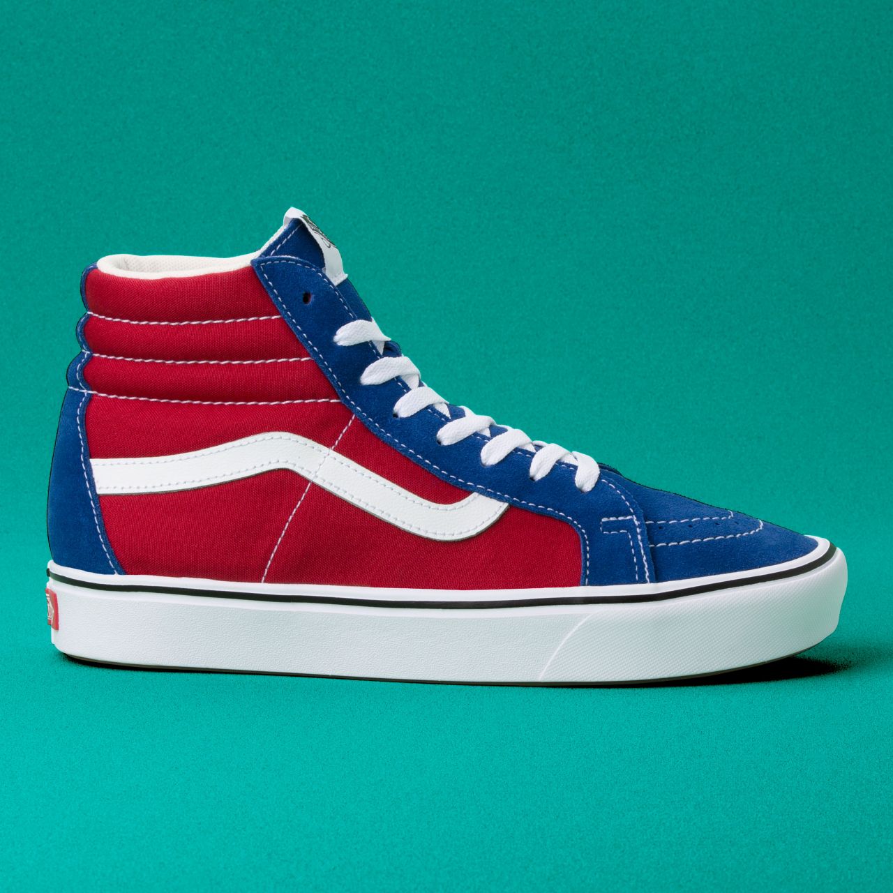 Vans Two-tone Comfycush Sk8-Hi Reissue Classic Mens Womens - (Two-Tone) True Blue/Chili pepper VN0A3WMCVX5 Shoes