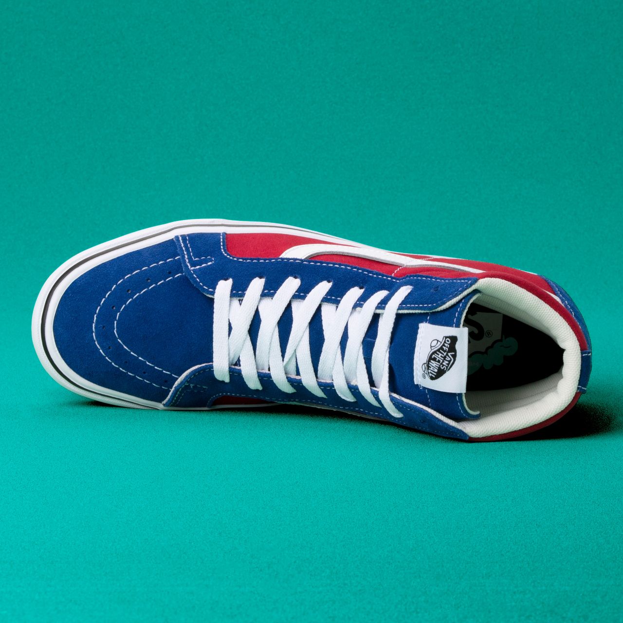 Vans Two-tone Comfycush Sk8-Hi Reissue Classic Mens Womens - (Two-Tone) True Blue/Chili pepper VN0A3WMCVX5 Shoes