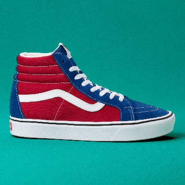 Vans Two-tone Comfycush Sk8-Hi Reissue Classic Mens Womens - (Two-Tone) True Blue/Chili pepper VN0A3WMCVX5 Shoes