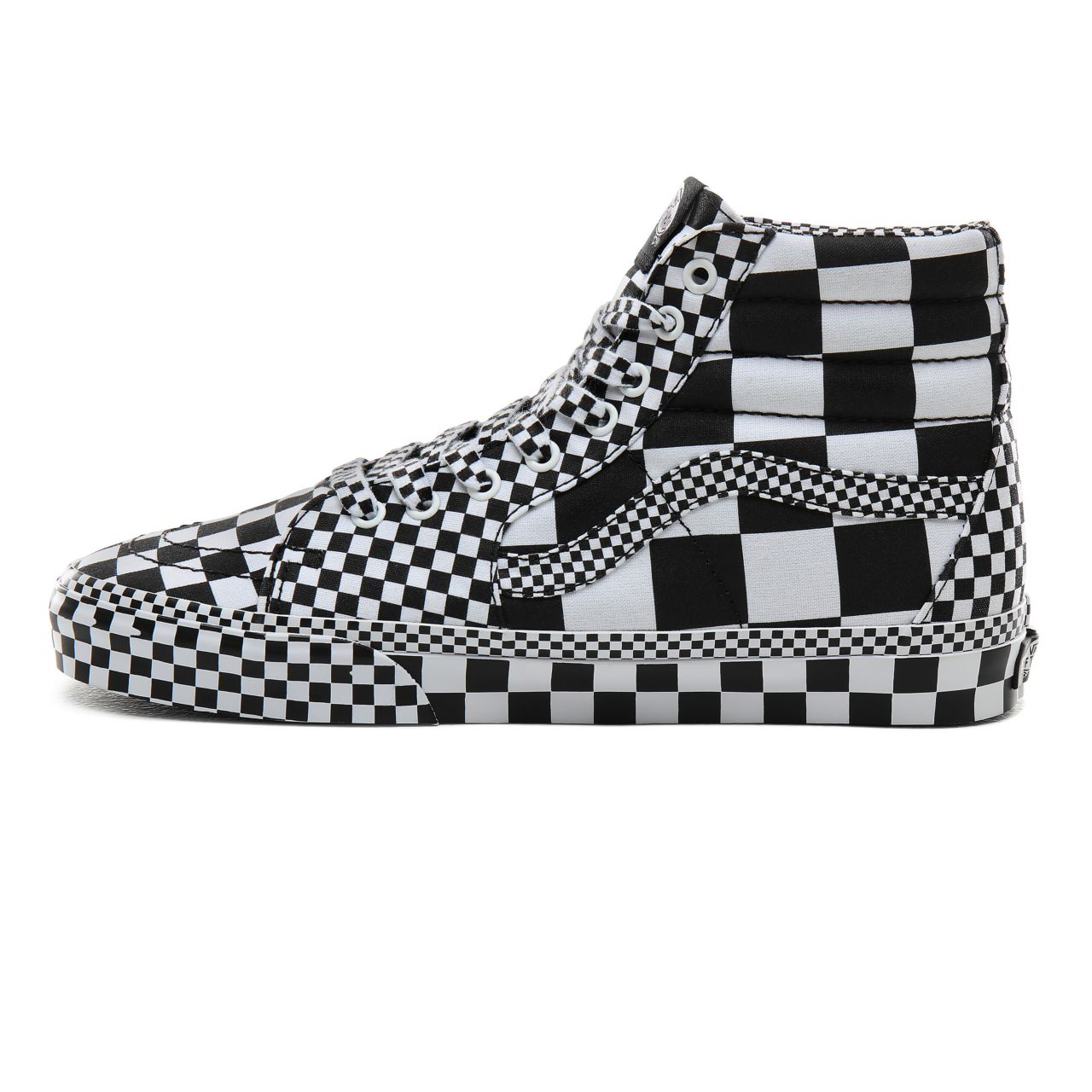 Vans All Over Checkerboard Sk8-Hi Classic Mens Womens - (All Over Checkerboard) Black/True White VN0A4BV6V8U Shoes