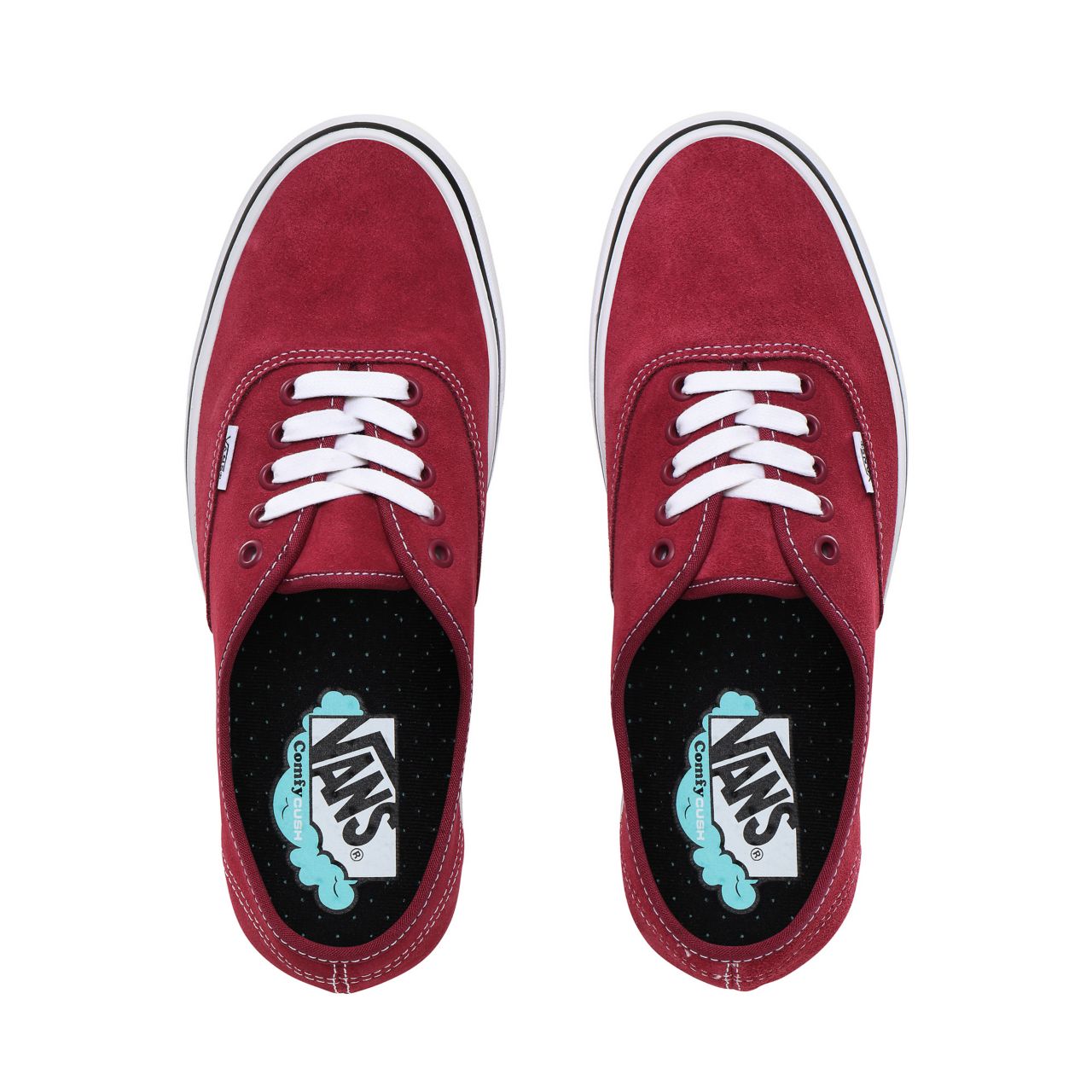 Vans Suede ComfyCush Authentic Classic Mens Womens - (Suede) beet red/true white VN0A3WM7TE2 Shoes