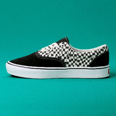 Vans Tear Check Comfycush Era Classic Mens Womens - (Tear Check) Black/True White VN0A3WM9V9Y Shoes