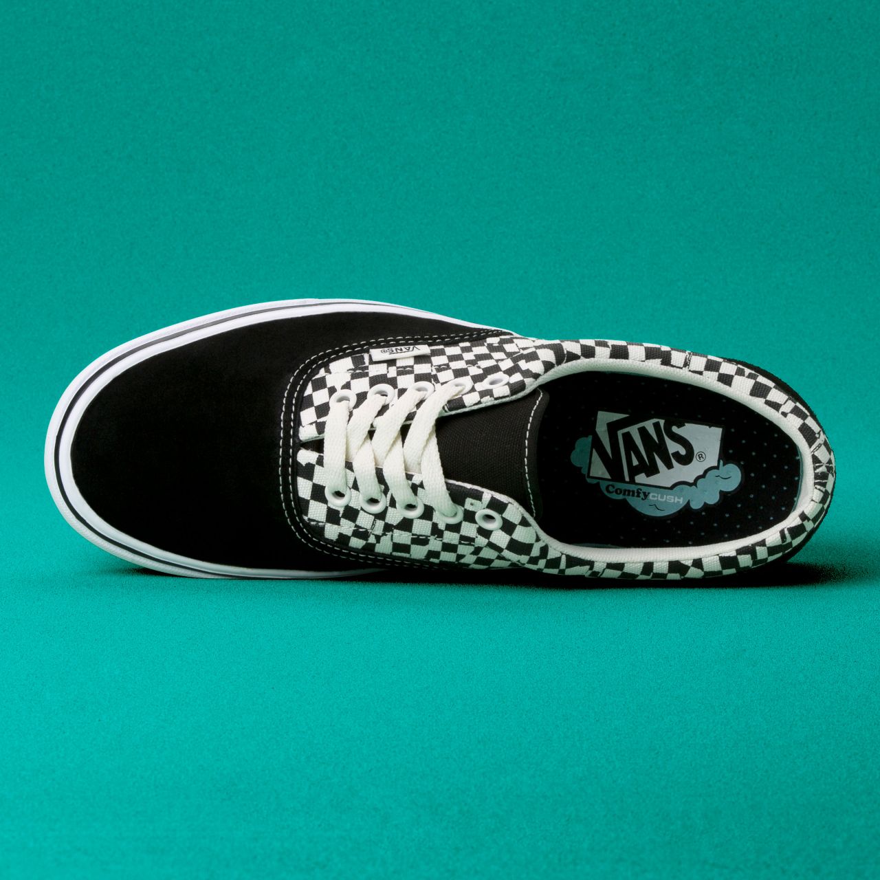 Vans Tear Check Comfycush Era Classic Mens Womens - (Tear Check) Black/True White VN0A3WM9V9Y Shoes