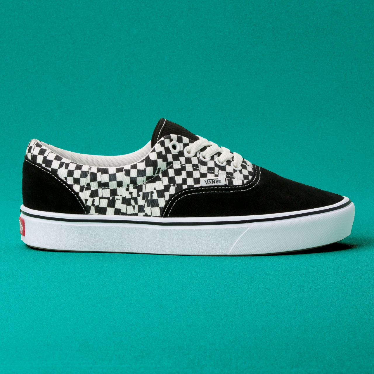 Vans Tear Check Comfycush Era Classic Mens Womens - (Tear Check) Black/True White VN0A3WM9V9Y Shoes