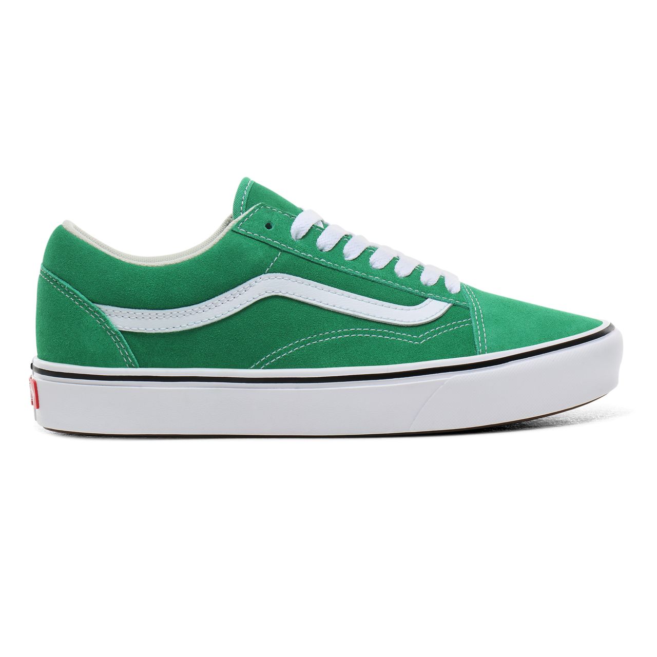 Vans Suede ComfyCush Old Skool Classic Mens Womens - (Suede) fern green/true white VN0A3WMATFI Shoes