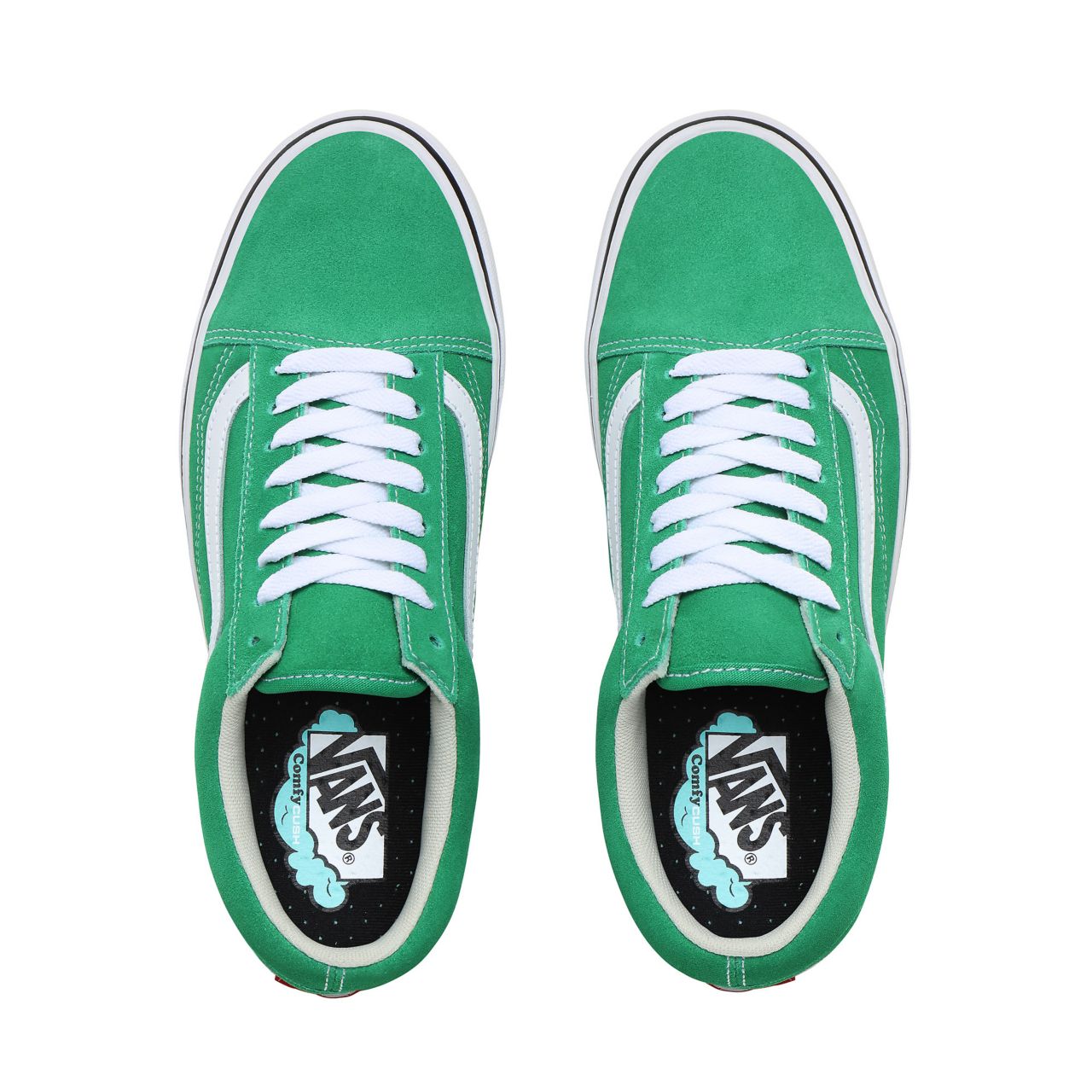 Vans Suede ComfyCush Old Skool Classic Mens Womens - (Suede) fern green/true white VN0A3WMATFI Shoes