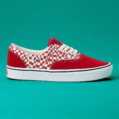 Vans Tear Check Comfycush Era Classic Mens Womens - (Tear Check) Racing Red/True White VN0A3WM9V9Z Shoes